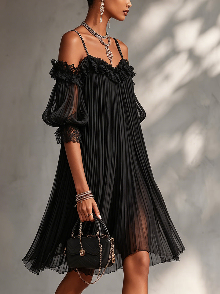 Vittoria™ Black Off-Shoulder Mini Dress