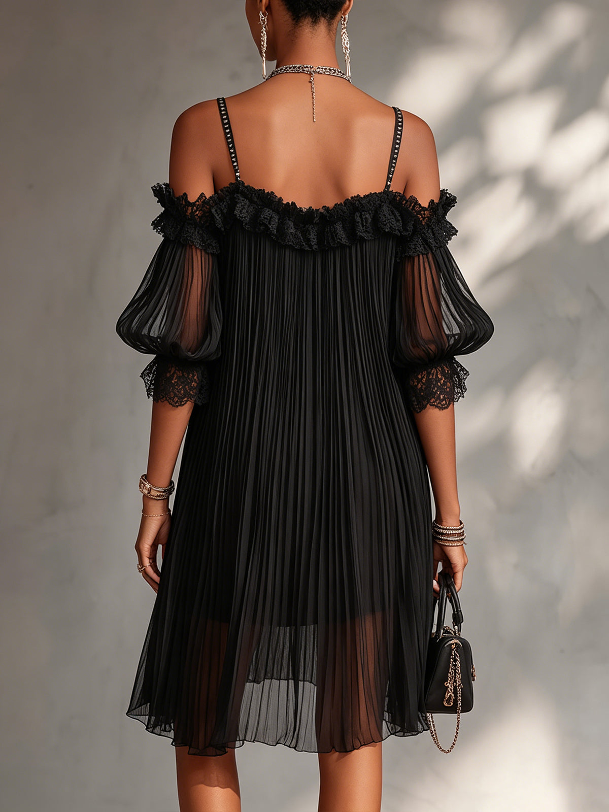 Vittoria™ Black Off-Shoulder Mini Dress