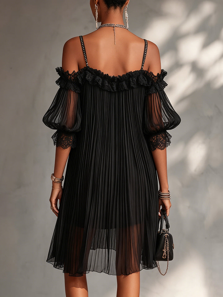 Vittoria™ Black Off-Shoulder Mini Dress
