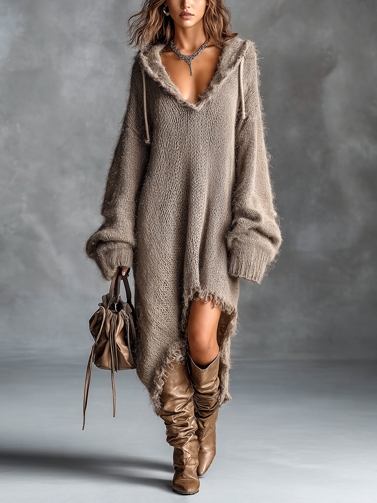 Elodie™ Fuzzy Knit Midi Dress