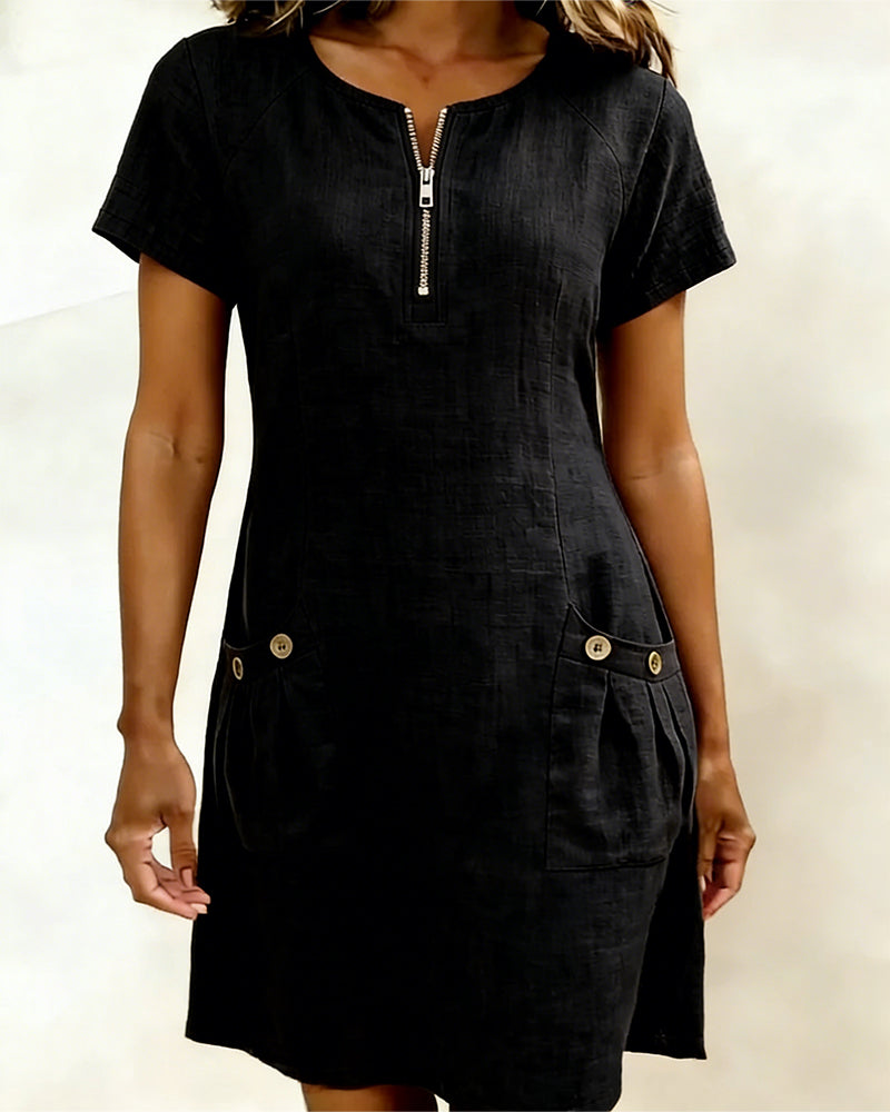 Mira™ | Cotton Zip Pocket Dress