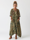 Aleta™ Button-Front Oversized Midi Dress