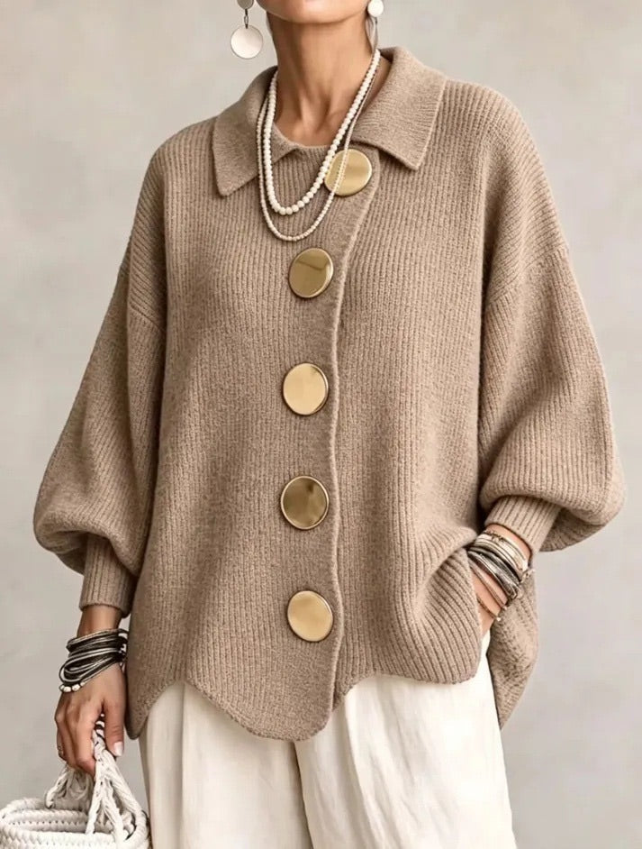 Karina™ Oversized Collared Button Cardigan