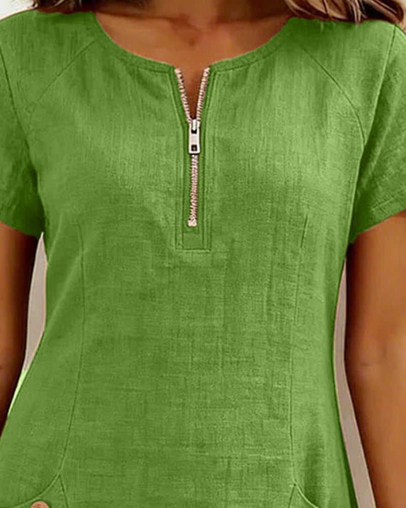 Mira™ | Cotton Zip Pocket Dress