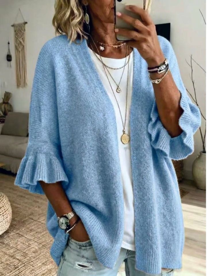 Elena™ Ruffle-Sleeve Cardigan