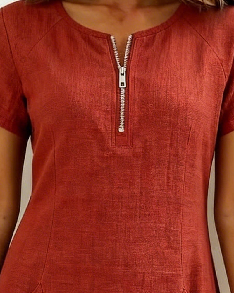 Mira™ | Cotton Zip Pocket Dress