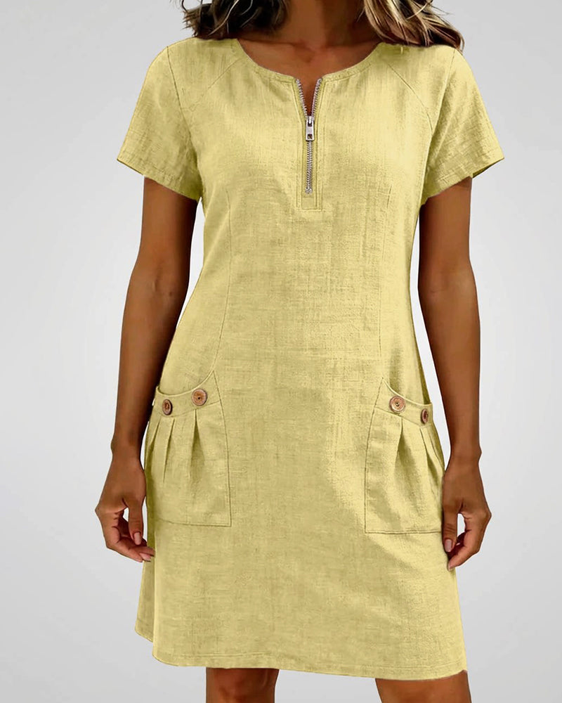 Mira™ | Cotton Zip Pocket Dress