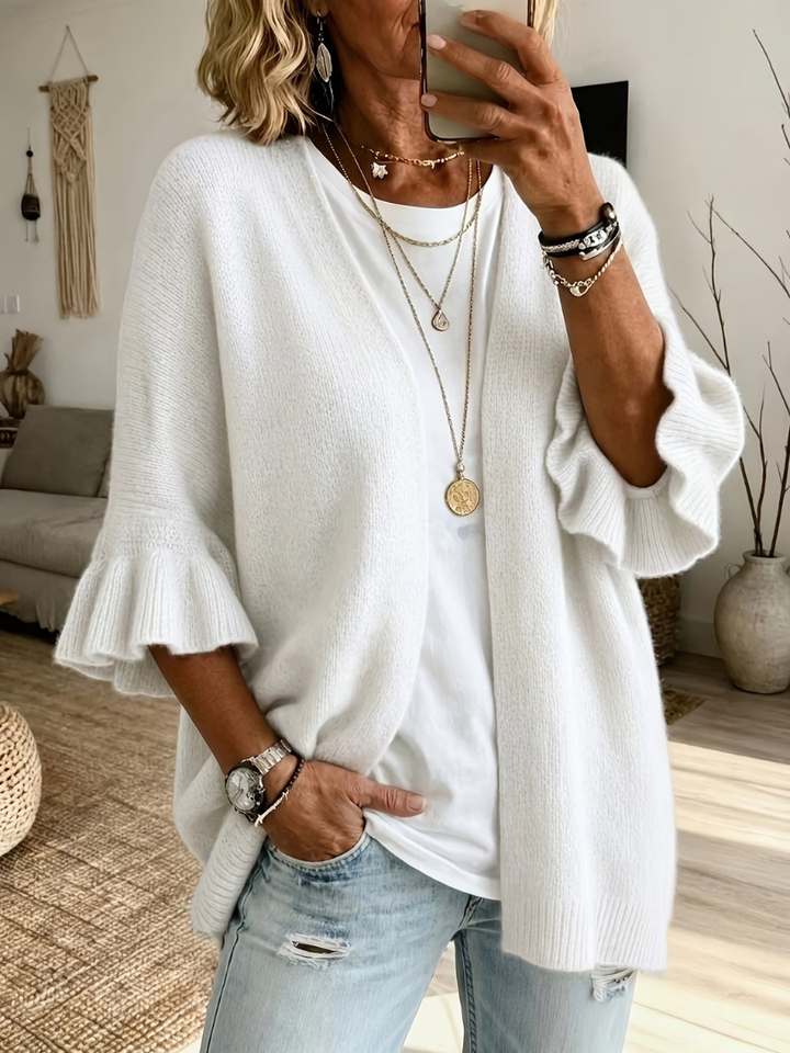 Elena™ Ruffle-Sleeve Cardigan