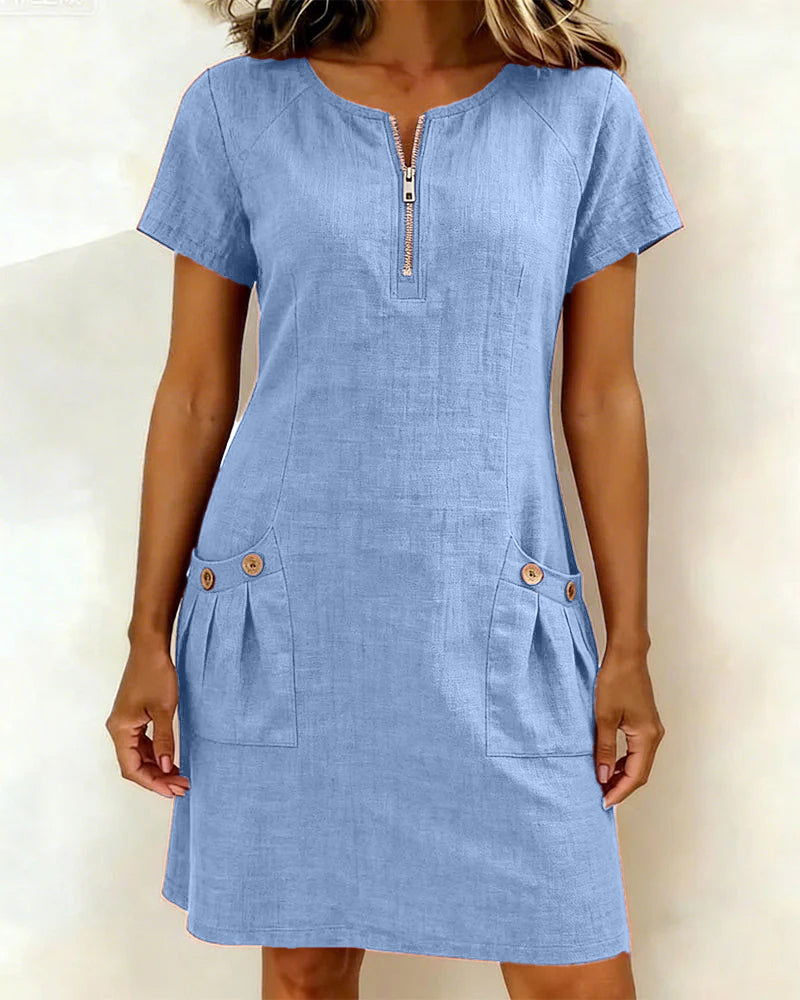 Mira™ | Cotton Zip Pocket Dress