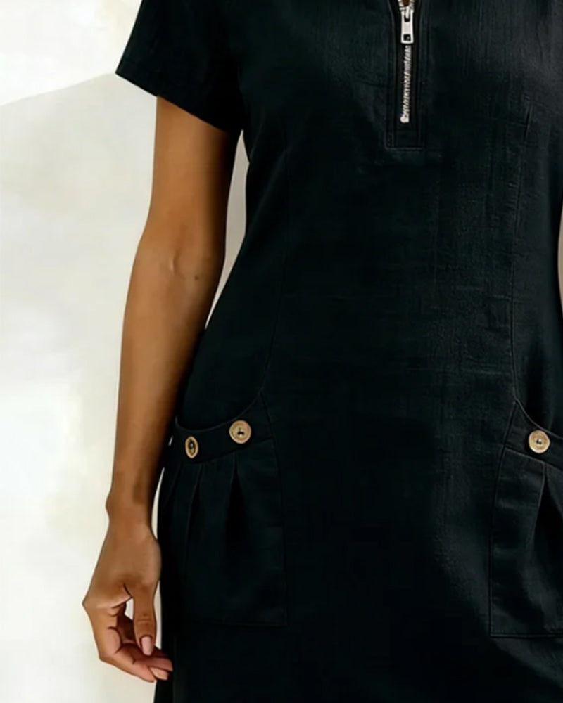Mira™ | Cotton Zip Pocket Dress