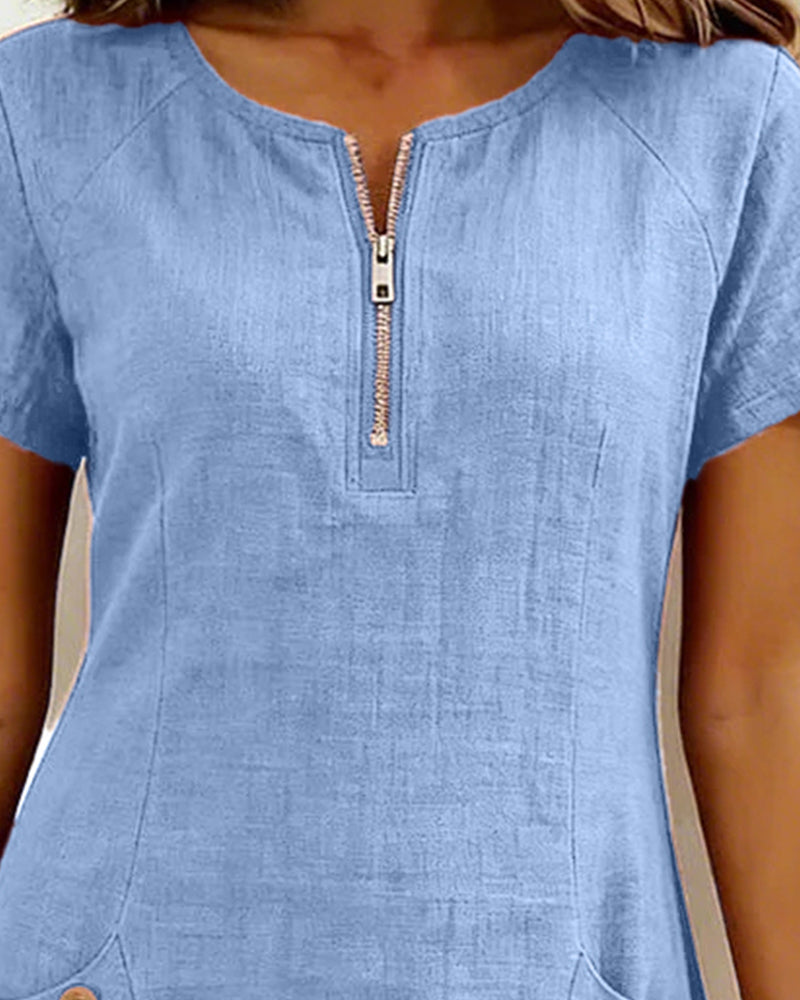 Mira™ | Cotton Zip Pocket Dress
