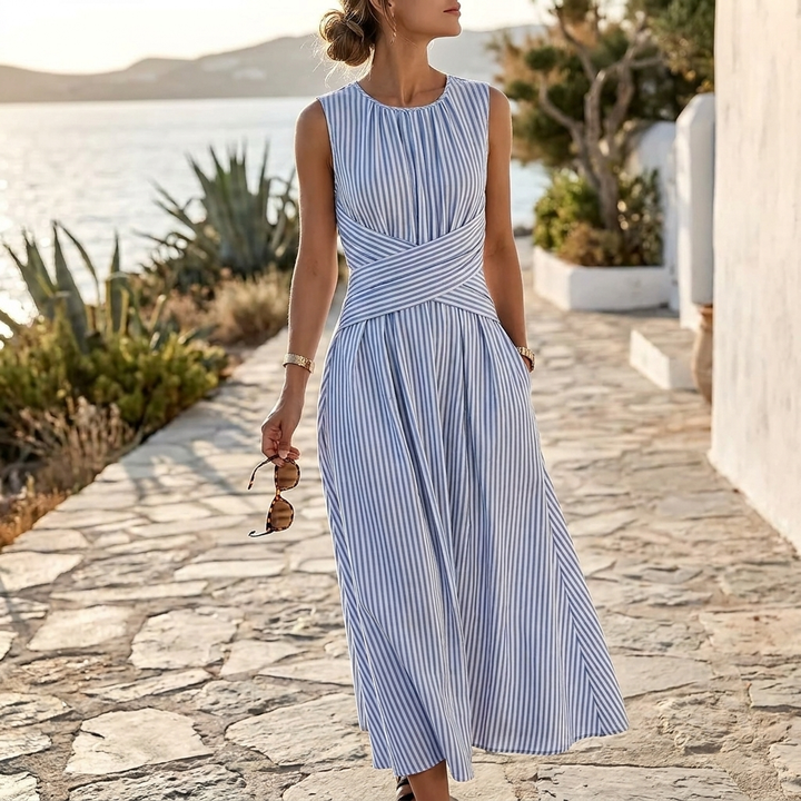 Wren™ Wrap-Waist Striped Midi Dress