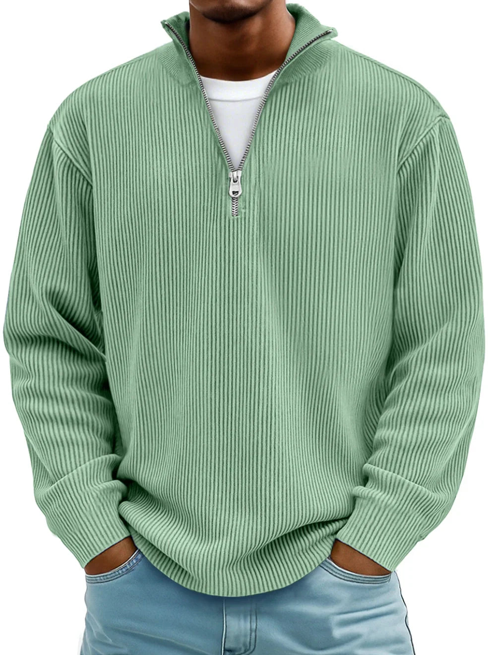 Delacroix™ Ribbed Zip Sweater