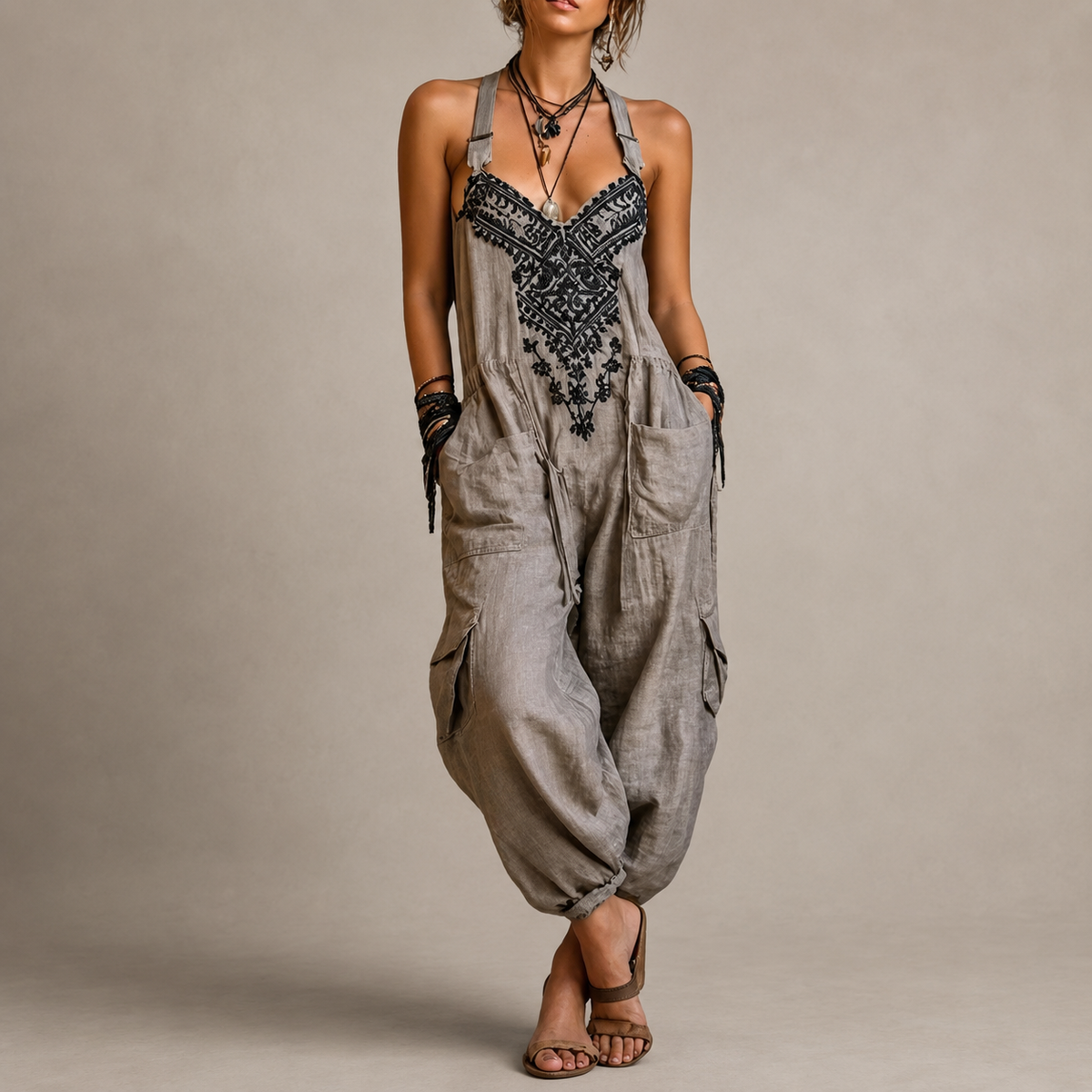 Astrid™ | Embroidered Boho Jumpsuit