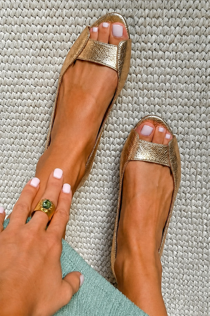 Adelina™ Chic Comfort Gold Sandals