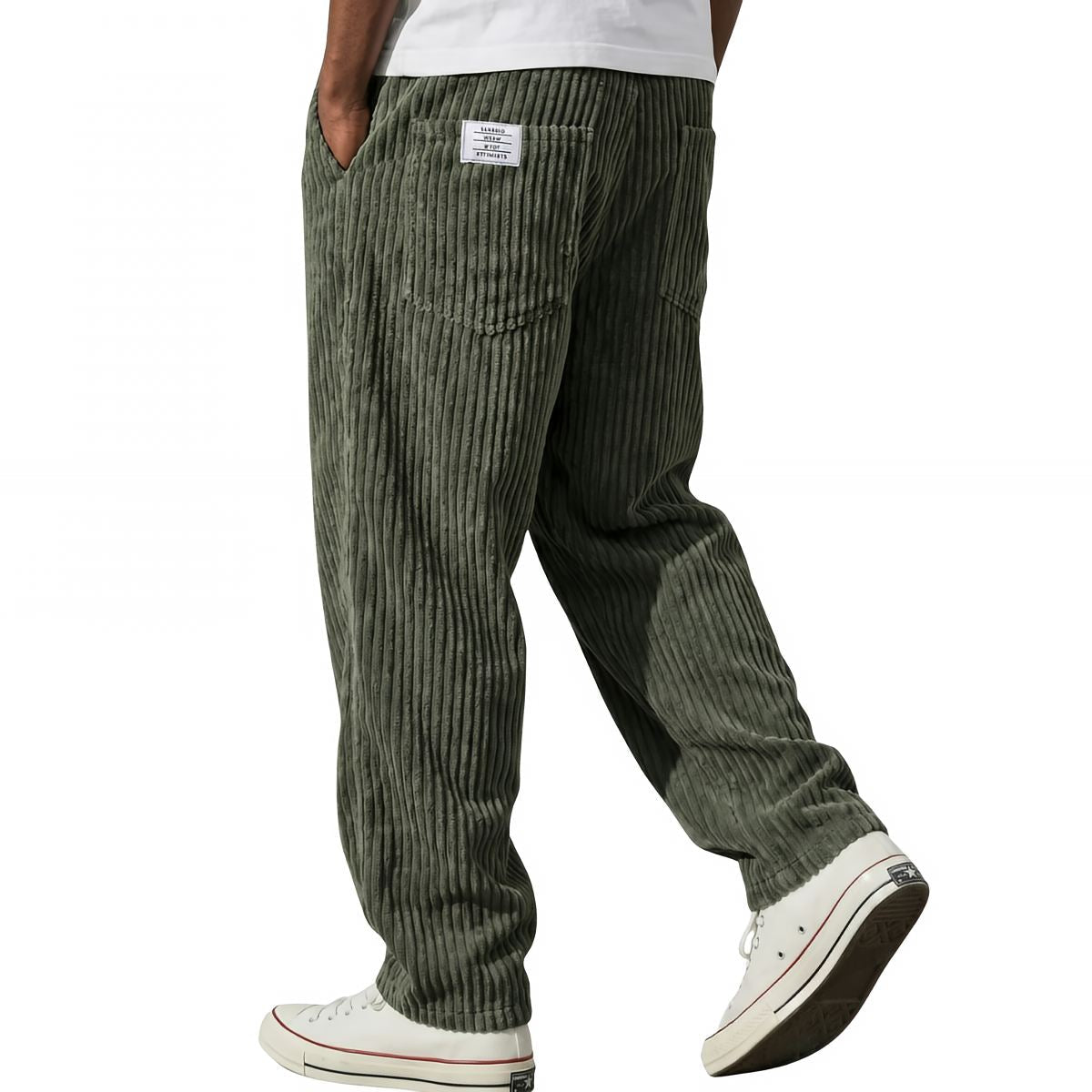 Broek heren | Corduroy broek met elastische taille