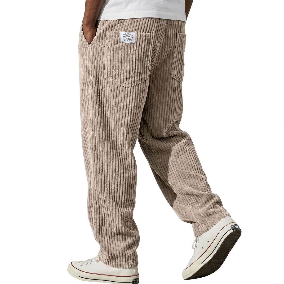 Broek heren | Corduroy broek met elastische taille