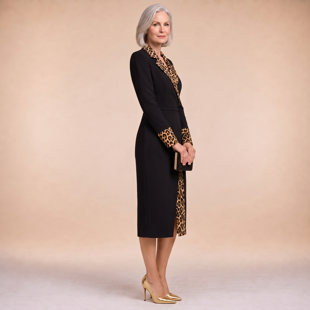 Vanessa™ Leopard Color-Block Blazer Dress