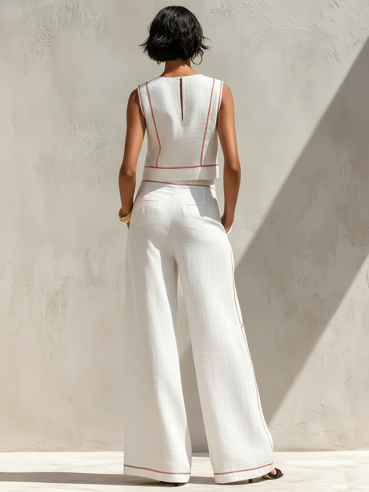 Sloane™ Contrast-Stitch Pants Set