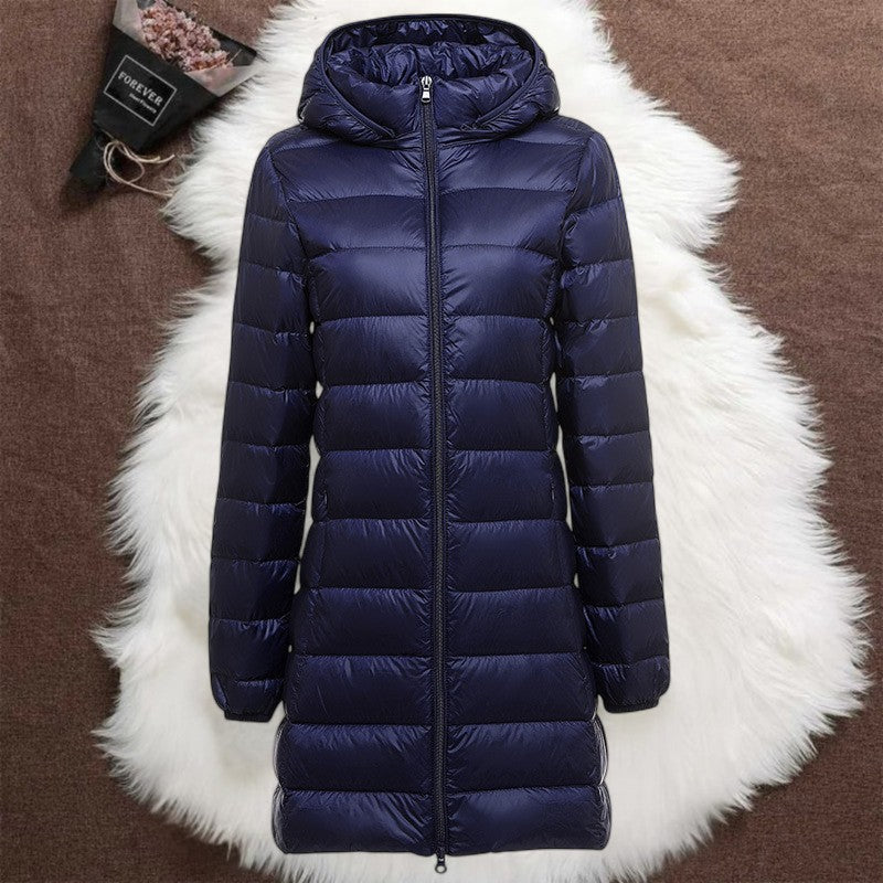Helsa Long Transitional Padded Jacket | Navy Blue
