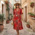Rachel™ Elegant Printed Midi Dress