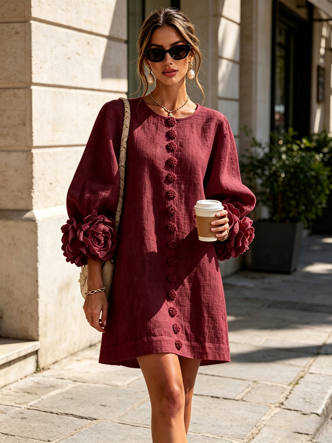 Isabelle™ Floral Button-Down Mini Dress