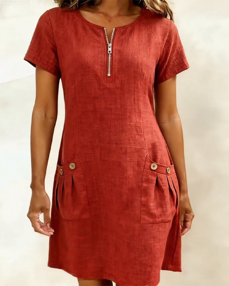 Mira™ | Cotton Zip Pocket Dress