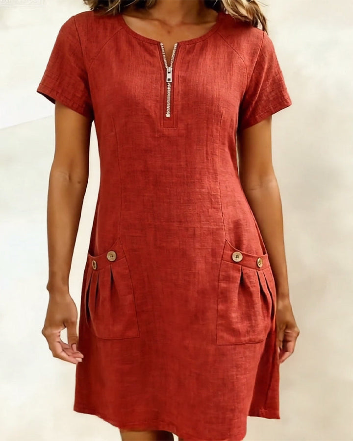 Mira™ | Cotton Zip Pocket Dress
