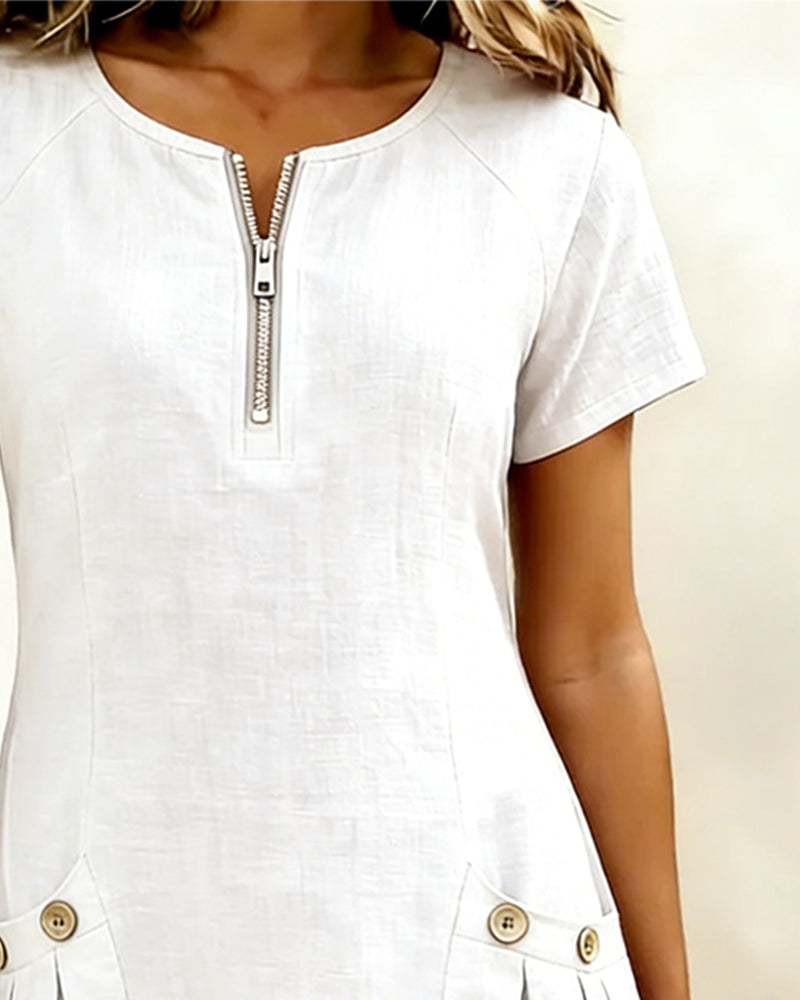 Mira™ | Cotton Zip Pocket Dress