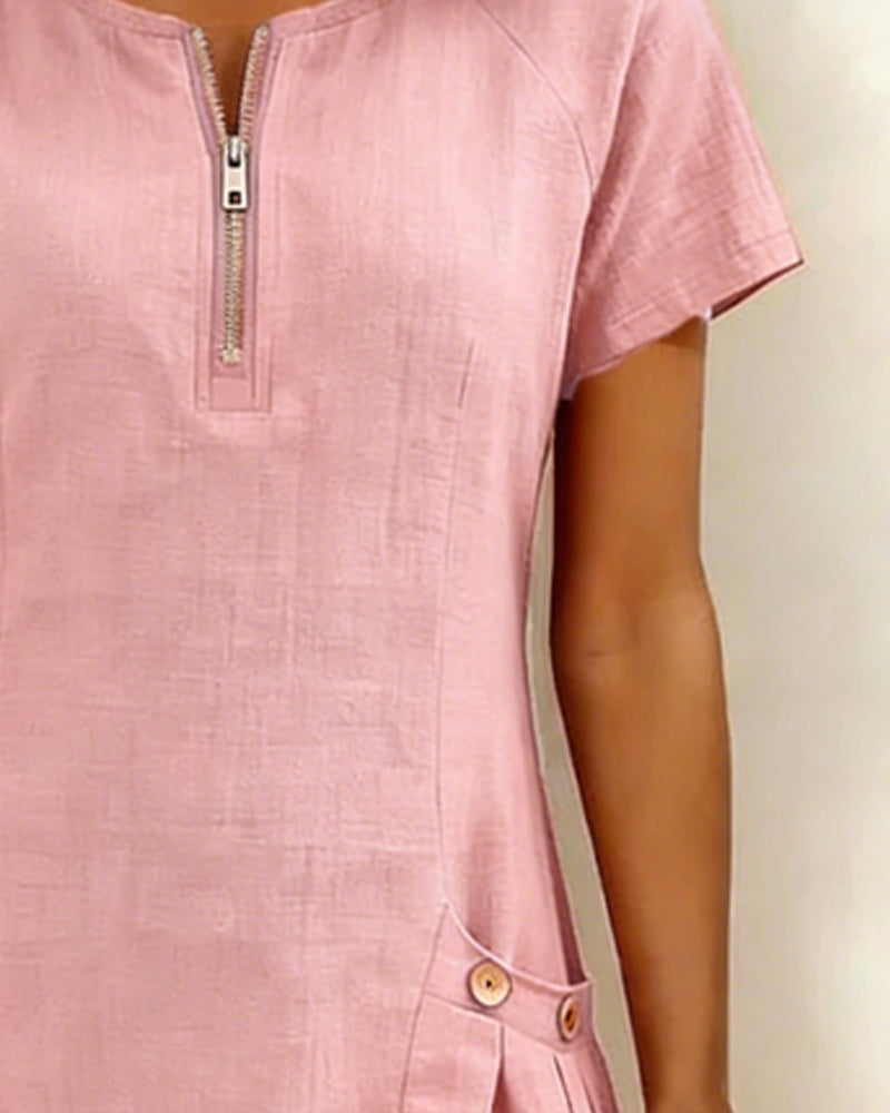 Mira™ | Cotton Zip Pocket Dress