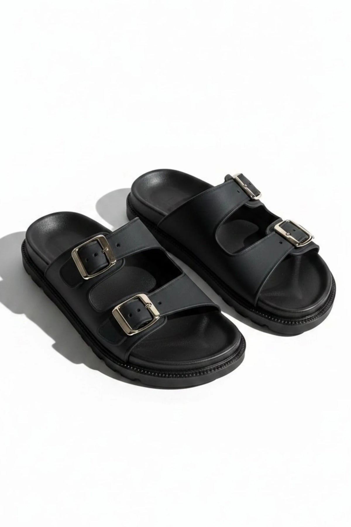 Comfort Everyday Off-Duty Buckle Sliders Mocha