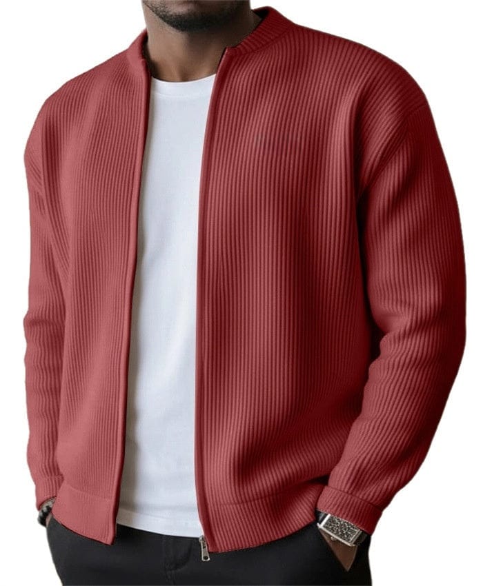 DONACCI Ribbed Zip Cardigan