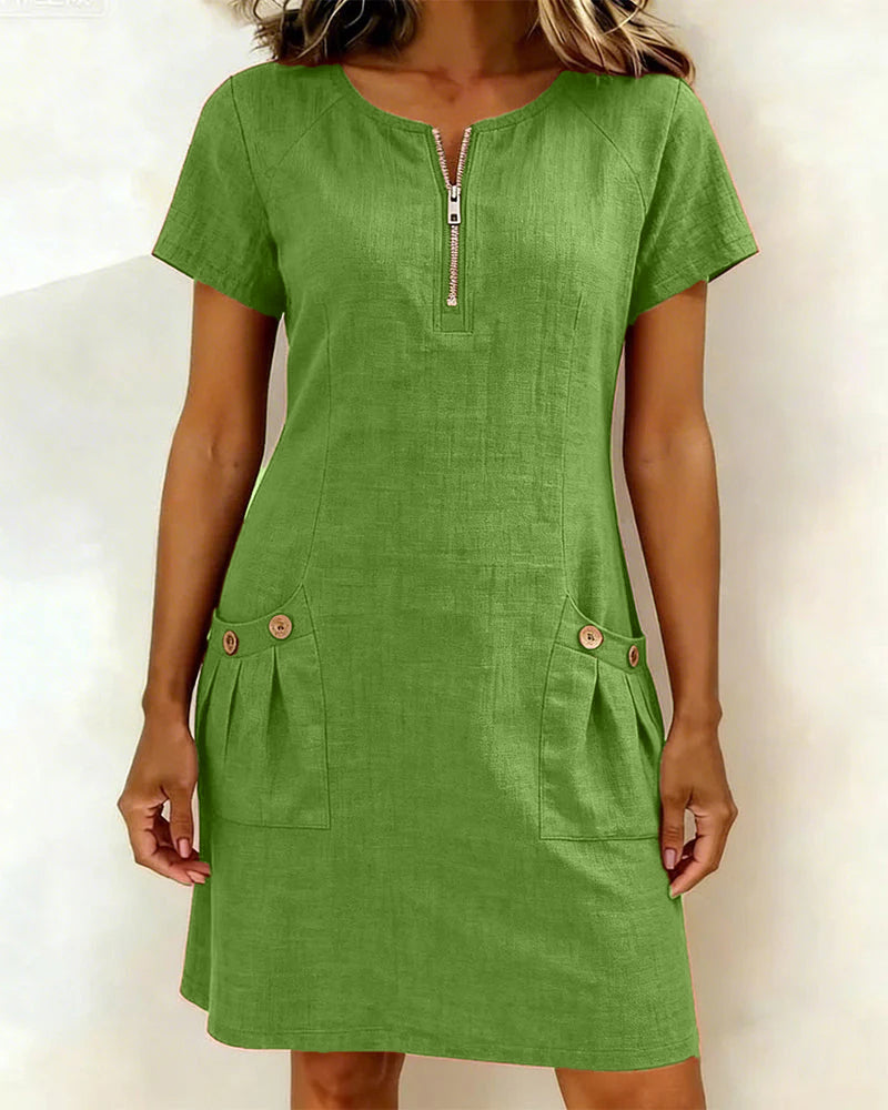 Mira™ | Cotton Zip Pocket Dress