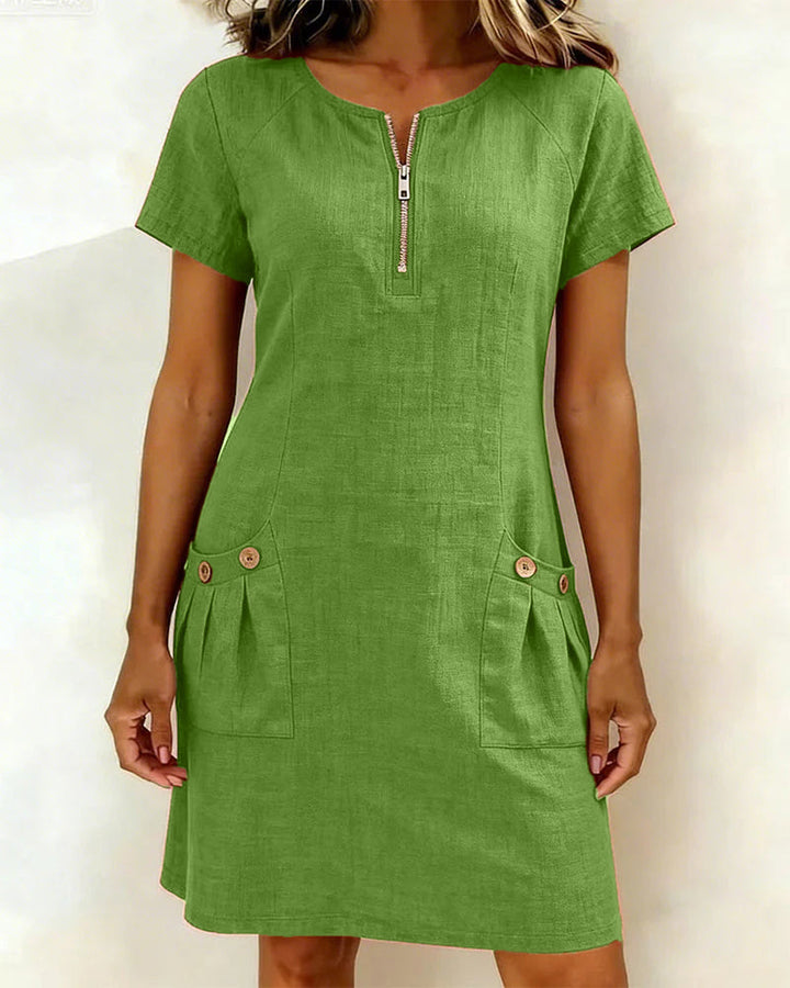 Mira™ | Cotton Zip Pocket Dress