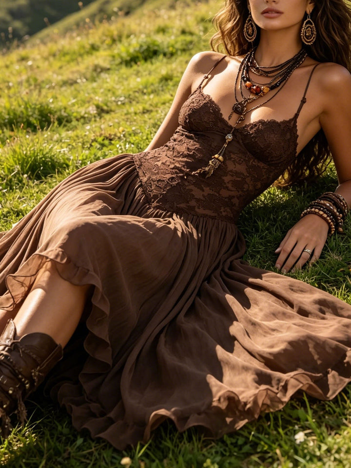 Ines™ Lace-Panel Maxi Dress