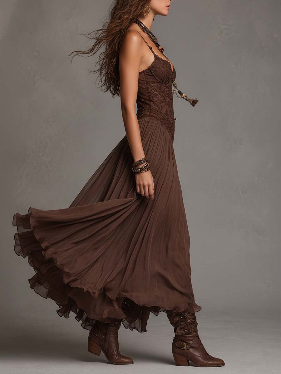 Ines™ Lace-Panel Maxi Dress