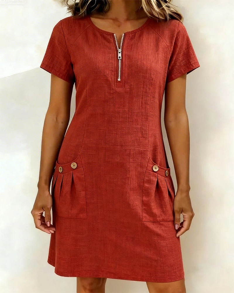 Mira™ | Cotton Zip Pocket Dress