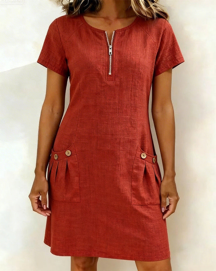 Mira™ | Cotton Zip Pocket Dress