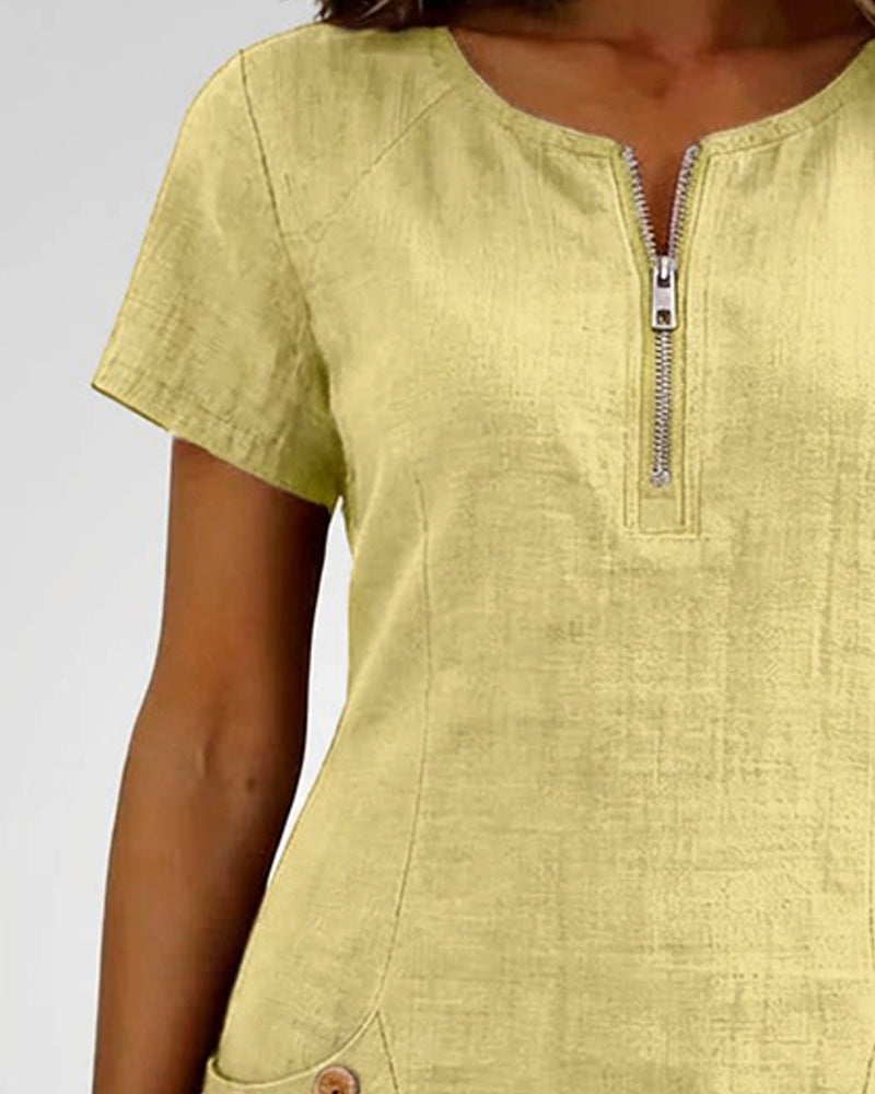 Mira™ | Cotton Zip Pocket Dress