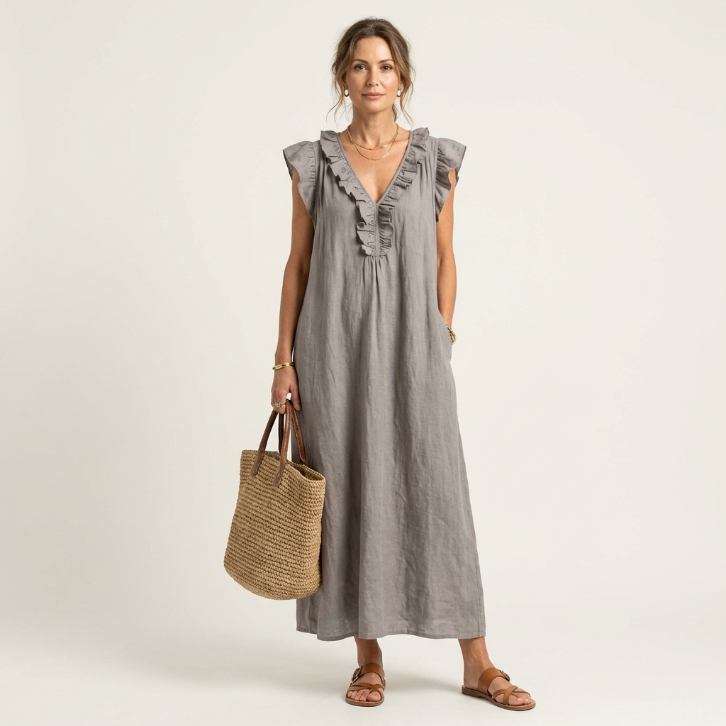 Josette™ Ruffle V-Neck Maxi Dress