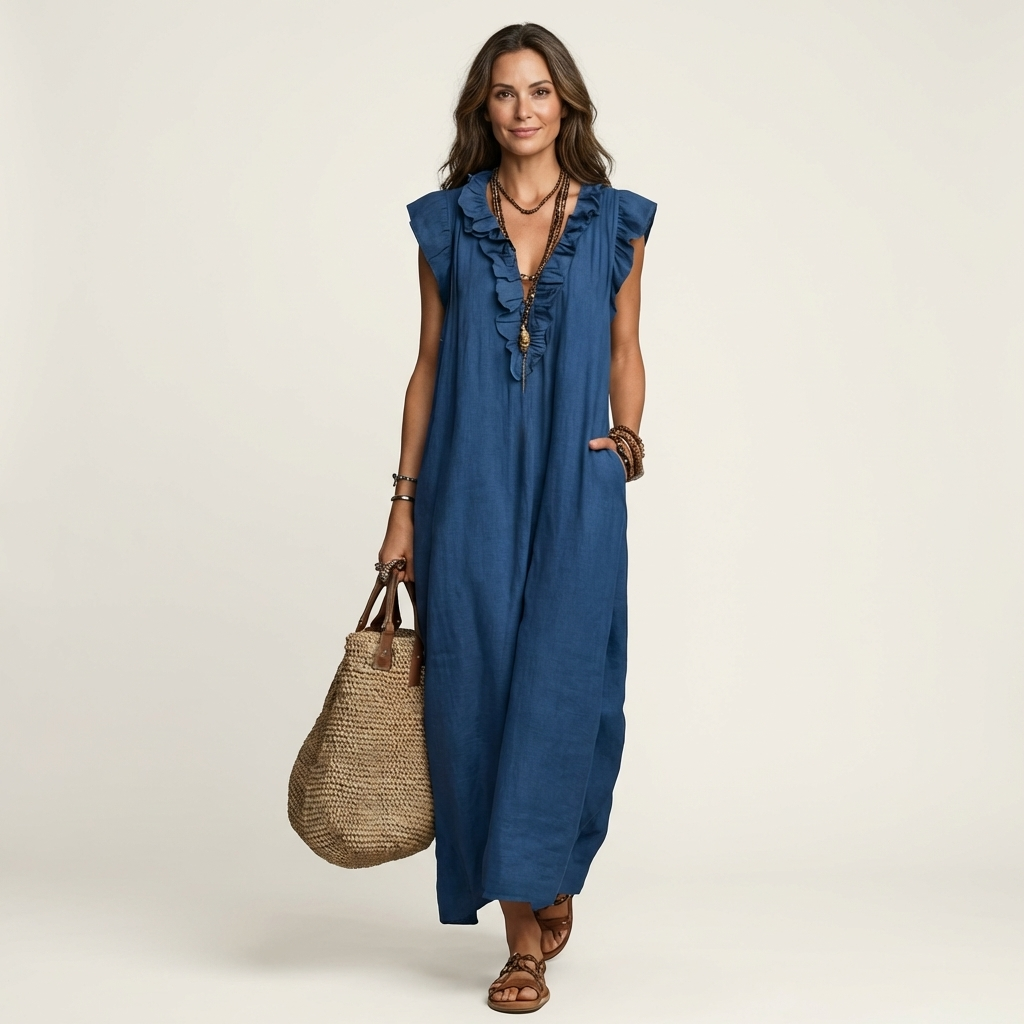 Josette™ Ruffle V-Neck Maxi Dress