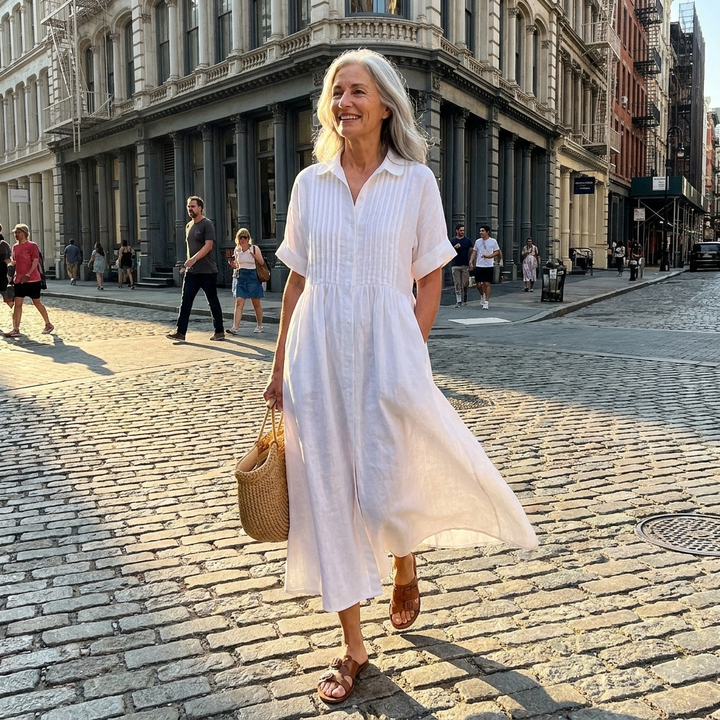 Lysandra Flowy Summer Shirt Dress lifestyle photo