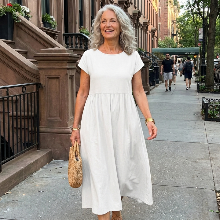 Gabrielle Flowy Midi Dress lifestyle photo