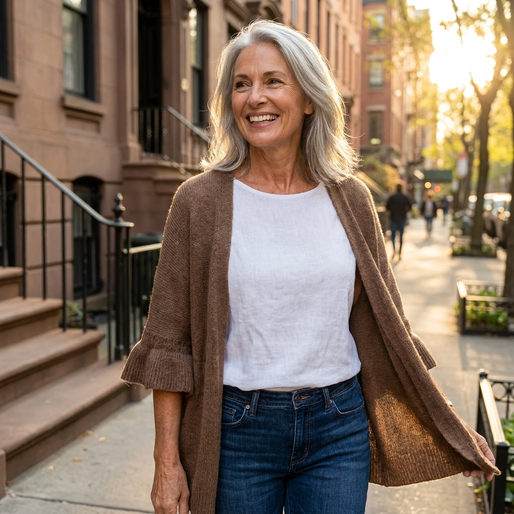 Elena Ruffle-Sleeve Cardigan lifestyle photo
