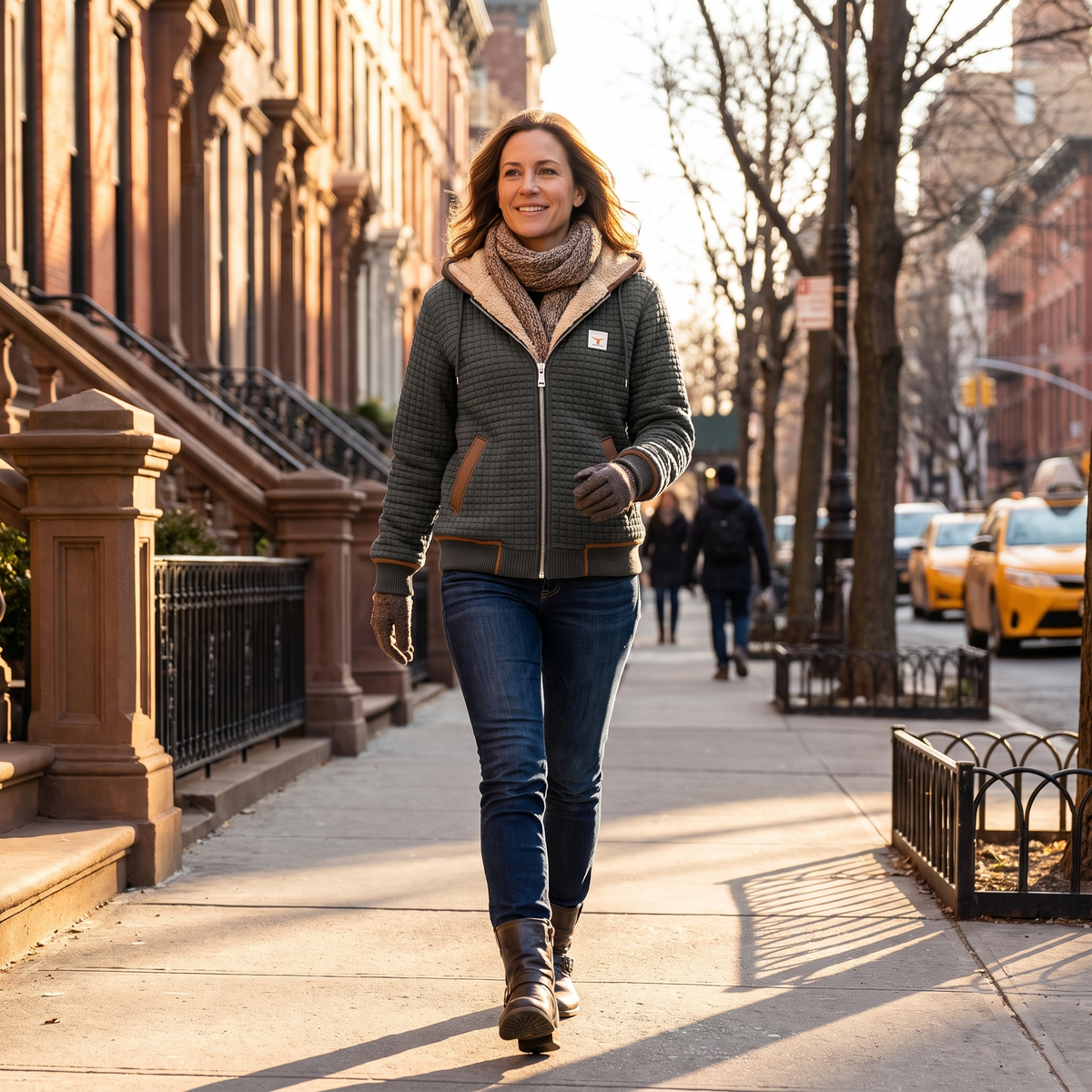 Penelope Hooded Quilted Fleece Jacket