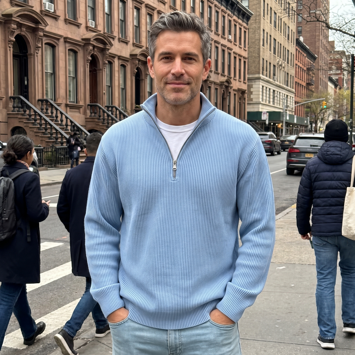 Delacroix Ribbed Zip Sweater