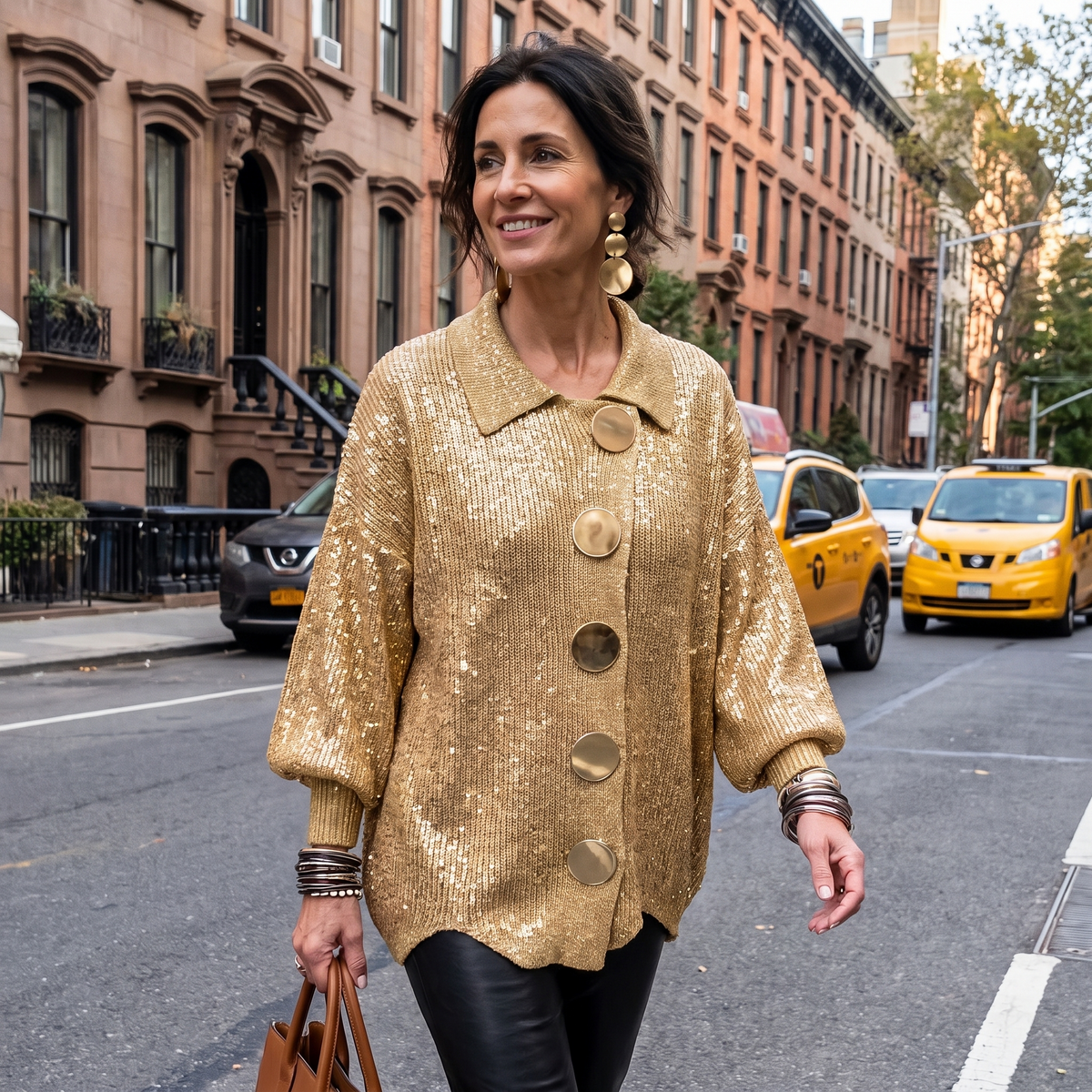 Karina Oversized Collared Button Cardigan