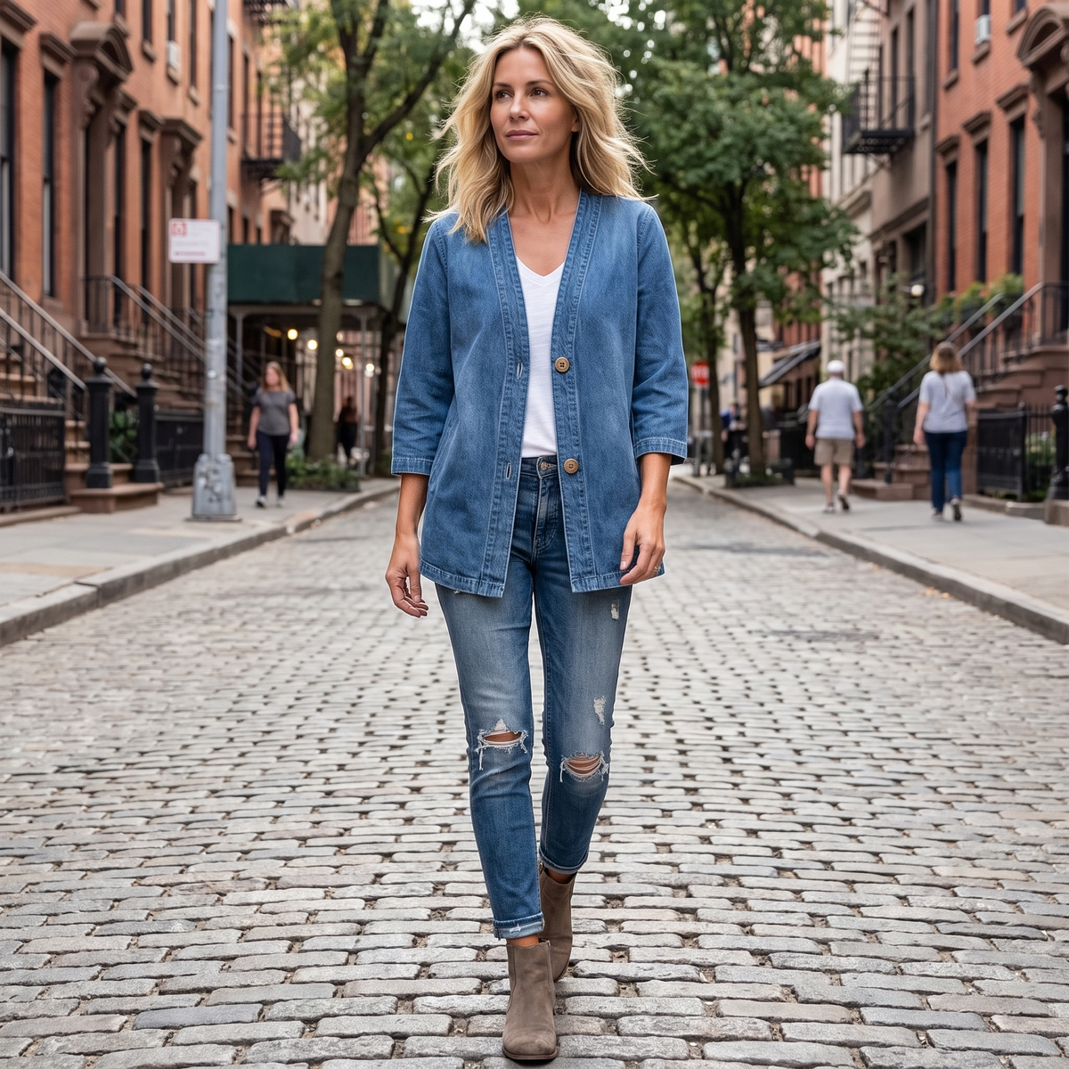 Harlow Button-Front Denim Jacket