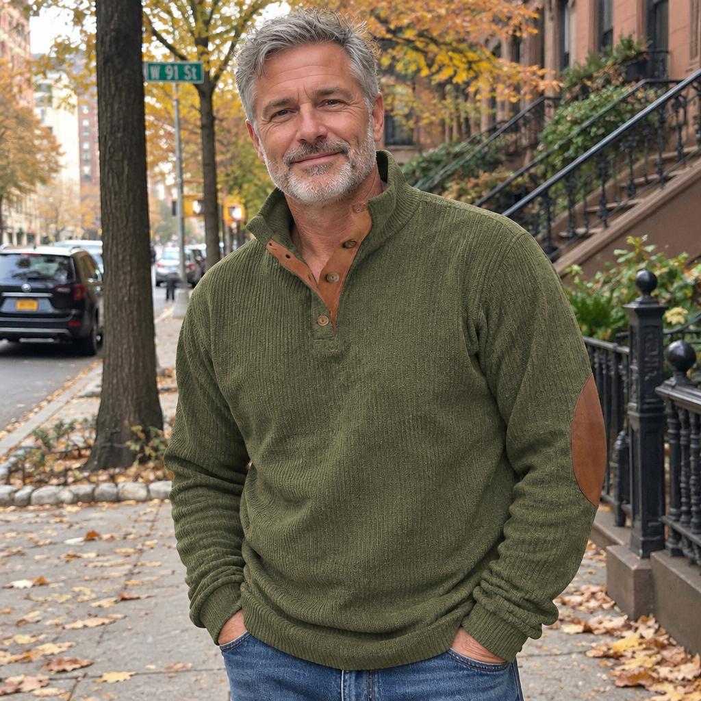 Hudson™ Corduroy Button-Collar Pullover