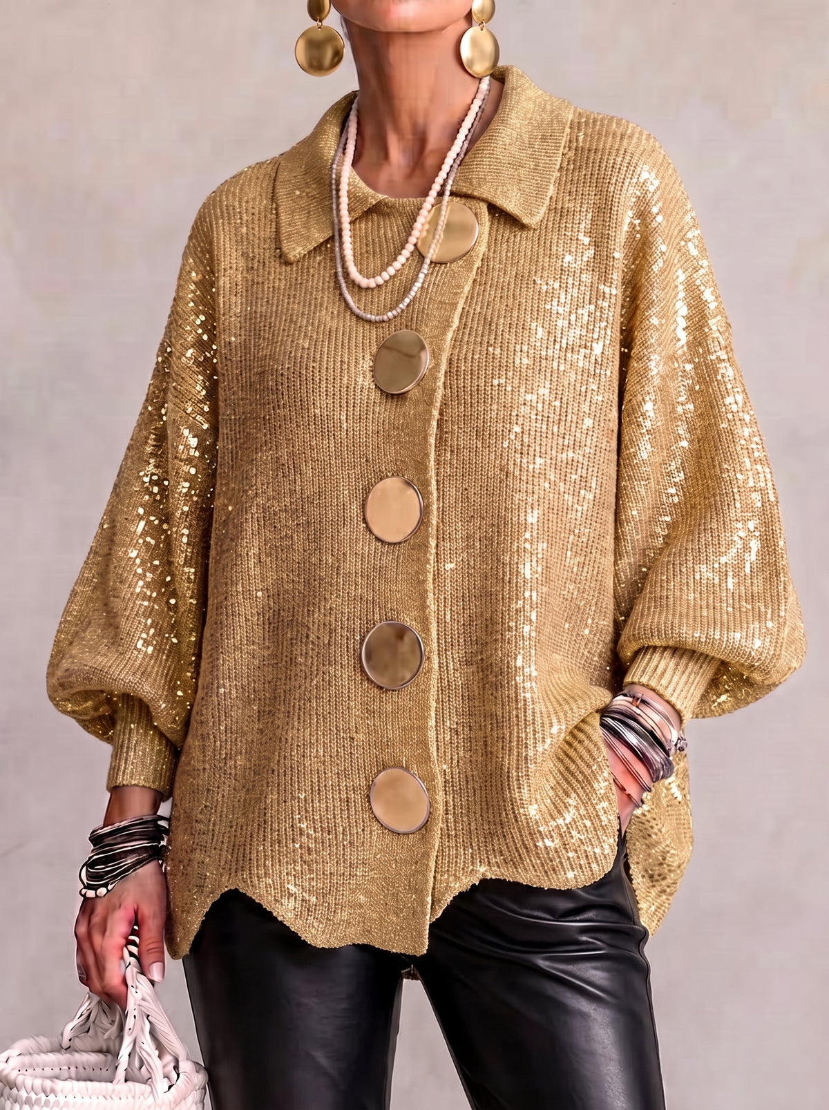 Karina™ Oversized Collared Cardigan